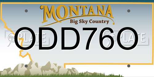 ODD76O Montana License Plate