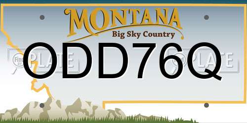 ODD76Q Montana License Plate