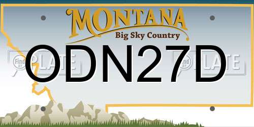 ODN27D Montana License Plate
