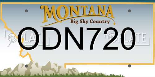 ODN720 Montana License Plate