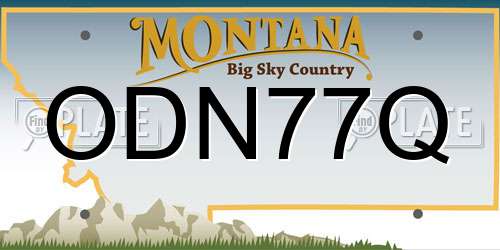 ODN77Q Montana License Plate