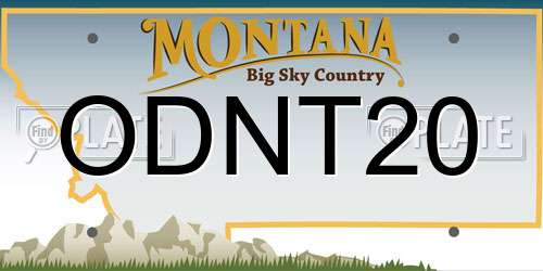 ODNT20 Montana License Plate