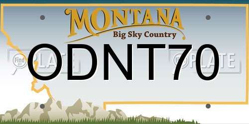 ODNT70 Montana License Plate