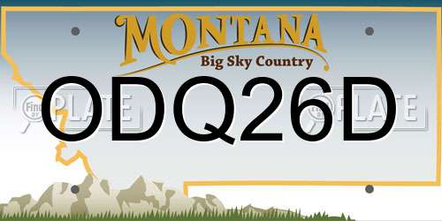 ODQ26D Montana License Plate