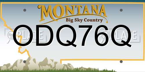 ODQ76Q Montana License Plate