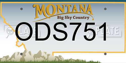 ODS751 Montana License Plate