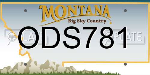 ODS781 Montana License Plate