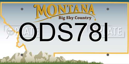 ODS78I Montana License Plate