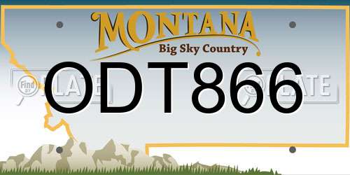 ODT866 Montana License Plate