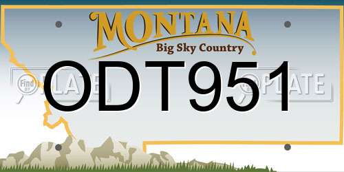 ODT951 Montana License Plate