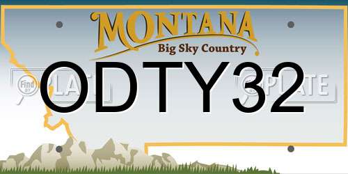 ODTY32 Montana License Plate
