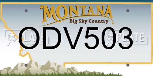 ODV503 Montana License Plate