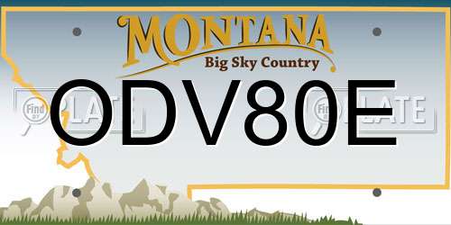 ODV80E Montana License Plate