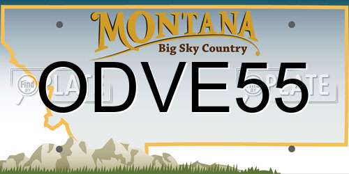 ODVE55 Montana License Plate