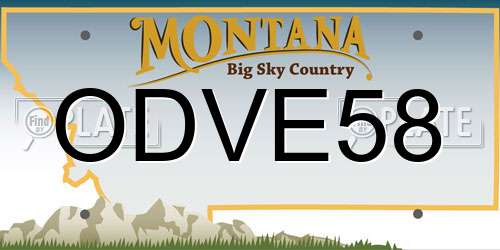 ODVE58 Montana License Plate