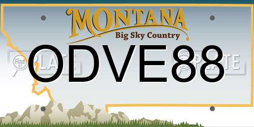 ODVE88 Montana License Plate