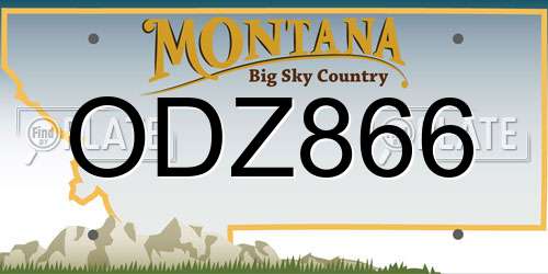 ODZ866 Montana License Plate