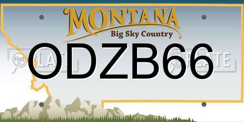ODZB66 Montana License Plate