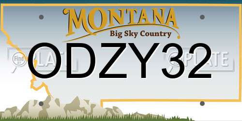 ODZY32 Montana License Plate