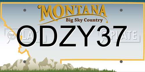 ODZY37 Montana License Plate