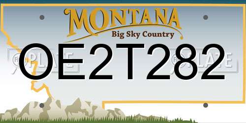 OE2T282 Montana License Plate