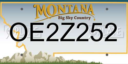OE2Z252 Montana License Plate