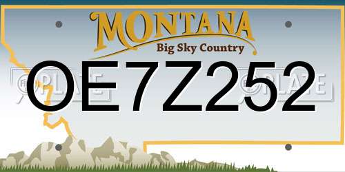 OE7Z252 Montana License Plate