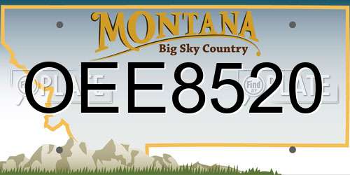 OEE8520 Montana License Plate
