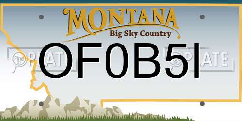 OF0B5I Montana License Plate