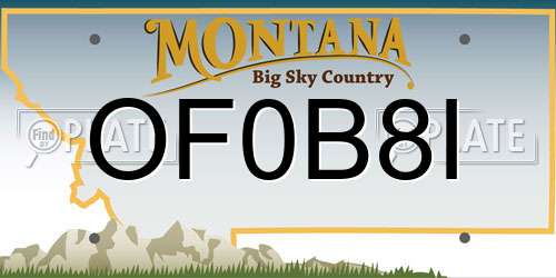 OF0B8I Montana License Plate