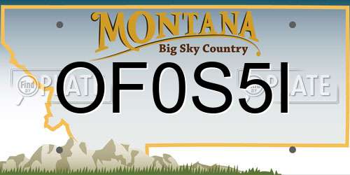 OF0S5I Montana License Plate