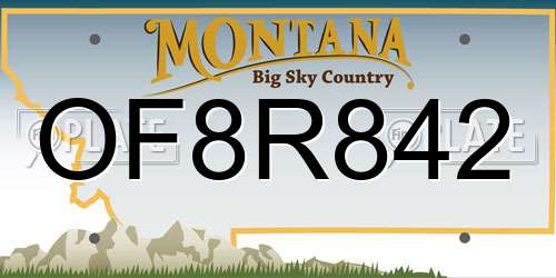 OF8R842 Montana License Plate