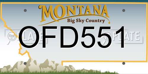 OFD551 Montana License Plate