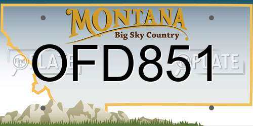 OFD851 Montana License Plate