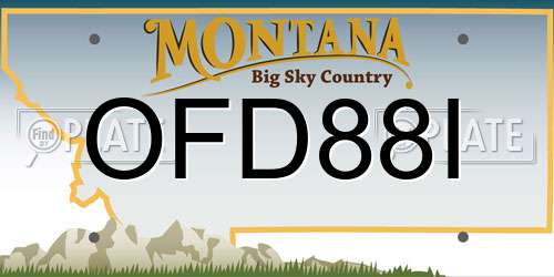 OFD88I Montana License Plate
