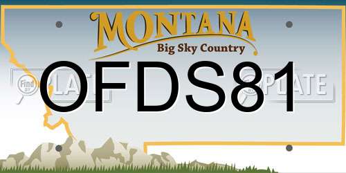 OFDS81 Montana License Plate