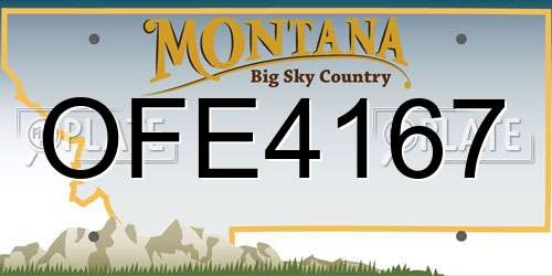 OFE4167 Montana License Plate