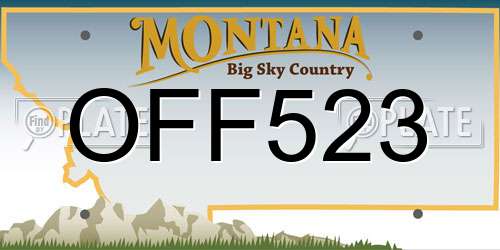 OFF523 Montana License Plate