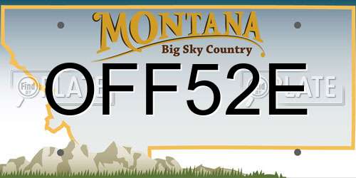 OFF52E Montana License Plate