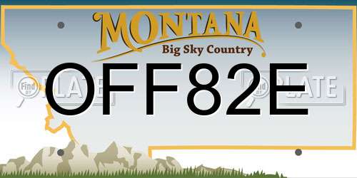 OFF82E Montana License Plate