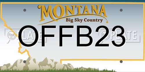 OFFB23 Montana License Plate