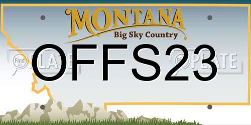OFFS23 Montana License Plate