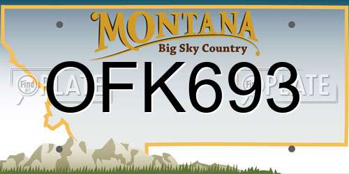 OFK693 Montana License Plate