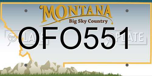 OFO551 Montana License Plate