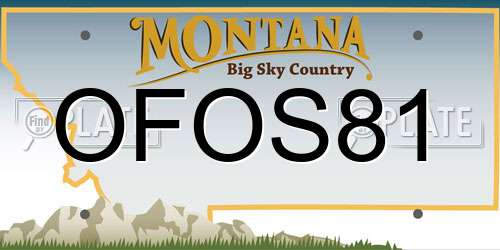 OFOS81 Montana License Plate