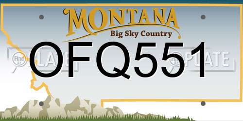 OFQ551 Montana License Plate