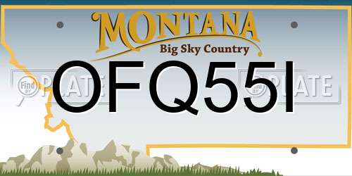 OFQ55I Montana License Plate