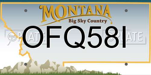 OFQ58I Montana License Plate