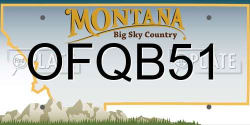 OFQB51 Montana License Plate
