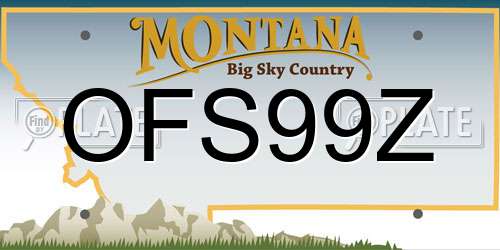 OFS99Z Montana License Plate